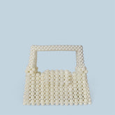 Sac à main en perles fait à la main avec ficelle de perles, sac à main simple et carré en trois dimensions